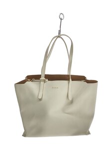 FURLA◆トートバッグ/レザー/WHT/無地/266412