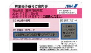 【番号通知】ANA 株主優待割引券 1枚 2025.5.31まで