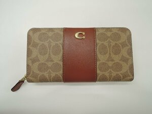 【新品同様】コーチ COACH アコーディオンジップウォレット シグネチャー 長財布 BRB・バッグ・財布