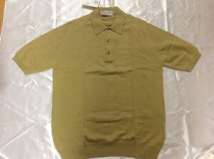 【新品未使用】JOHN SMEDLEY★半袖シーアイランドコットンポロシャツ【光沢ベージュ】旧タグ/デッドストック/サイズＭ～Ｌ程度/英国