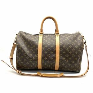 仙55 LOUIS VUITTON キーポル バンドリエール45 モノグラム M41418 ルイヴィトン 2WAY ブラウン ショルダーバッグ