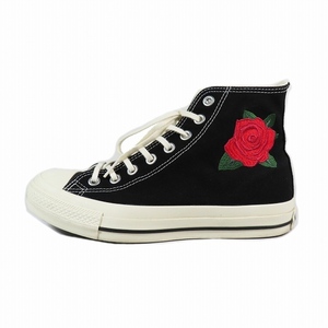 コンバース CONVERSE オールスター ALL STAR ローズエンブロイダリー ROSEEMBROIDERY HI ハイカット スニーカー シューズ 25.5 黒 ブラック