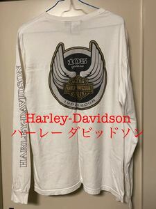 Harley-Davidson ハーレー ダビッドソン ロンT 袖プリ 長袖 ロングt 105周年 USA製 限定 Tシャツ Mサイズ バイカー