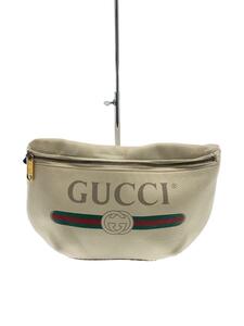 GUCCI◆ウエストバッグ_GUCCIプリント/レザー/WHT