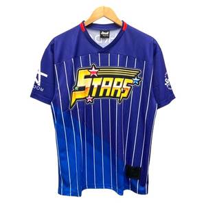 未使用品 スターダム スターズ サッカーユニフォーム スポーツウェア プリント 半袖 L 紫 パープル メンズ