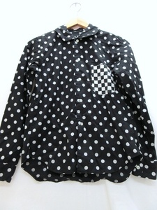 BLACK COMME des GARCONS ブラックコムデギャルソン 丸襟ドットシャツ Shirt XS 1J-B020 AD2012 100%COTTON Made in Japan