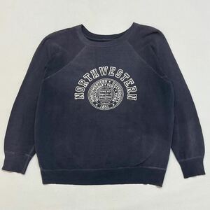 k311 50s 60s ビンテージ ナス紺 カレッジ ロゴ スウェット ラグラン ツートーン ネイビー NORTHWESTERN vintage sweat