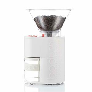 BODUM ボダム コーヒーミル 電動ミル BISTRO ビストロ 電動式コーヒーグラインダー ホワイト コニカル刃 挽きムラ防止 静電気防止