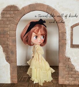 ミニチュア ドールハウス 背景ボード 撮影 ブライス Blythe レンガ 壁 床 カスタムブライス ネオブライス リカちゃん オビツ １／６