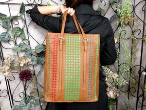 ●超美品●BOTTEGA VENETA ボッテガ ヴェネタ●メンズ●イントレチャート●カーフ レザー 本革●トート バッグ●マルチカラー●A4●Js53802