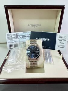 [新品]ロンジン LONGINES レコード L2.820.4.96.6 ブルー文字盤 新品 自動巻き 腕時計 メンズ 