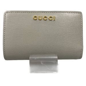 ## GUCCI グッチ 2つ折り財布 スクリプト ジップアラウンドウォレット 772640 ライトグレー 目立った傷や汚れなし