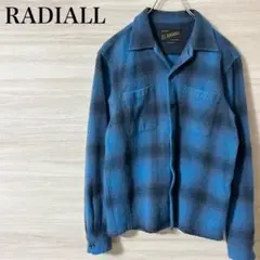 RADIALL オンブレ ダークターコイズ ウール フランネルシャツ