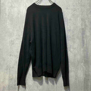 ATON CREW NECK WOOL KNIT BLACK size 4 クルーネックウールニット エイトン 店舗受取可