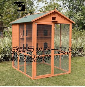 六つ仕切りハトちゃんのお部屋 大型豪華ハト小屋 防雨防腐 木製鳥かご 飼育 アヒル 屋外養殖 庭用 通気性 耐磨耗