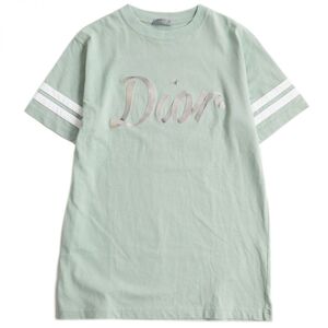 美品□22SS DIOR/ディオール オム 293J659A0554 コットンコンパクトジャージーリラックスフィット 半袖Tシャツ ライトグリーン XS 正規