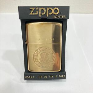 TE★1円～保管品 極美品 火花確認済み ZIPPO ジッポー オイルライター SOLID BRASS ソリッドブラス PRESIDENT OF THE UNITED STATES 喫煙具