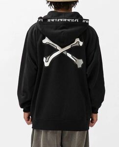 【未使用に近い人気完売モデル】WTAPS X3.0 ZIP HOODY CTPL BLACK 2 ダブルタップス 222ATDT-CSM18 クロスボーンパーカー 黒