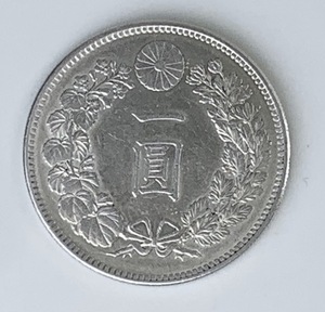 【1円出品】K2718 明治二十七年 明治27年 一圓銀貨 一円 1円 直径約38.1mm 量目約26.9g 比重10 龍 竜 古銭 銀貨 アンティーク