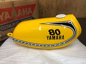 新品 ヤマハ YZ80 純正 ガソリンタンク 未使用 箱付き 黄色 YZ125 MX90 MX125 ミニトレ GT50 燃料 フューエル 当時物 オリジナル 