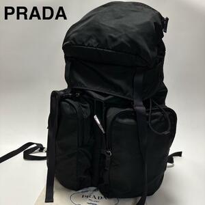 【美品】プラダ　PRADA　名作モデル　V136 ナイロン　レザー　三角ロゴ　ブラック　黒　リュック　バックパック 巾着 シルバー金具 A4可