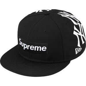 未使用　21FW Supreme x New York Yankees x New Era 黒 7-5/8 シュプリーム