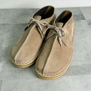 【美品】Clarks クラークス ワラビー スエード ベージュ　レザー　ブーツ　us6 レディース　S722