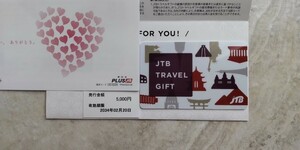JTBトラベルギフト 5000円 カード型旅行券 有効期限2034.2.20