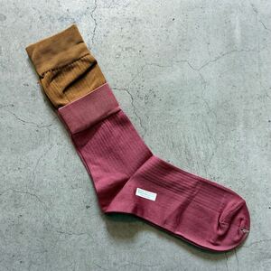 新品未開封 22aw SACAI サカイ / Layered Socks レイヤード ソックス / size 3 ピンク ベージュ 靴下