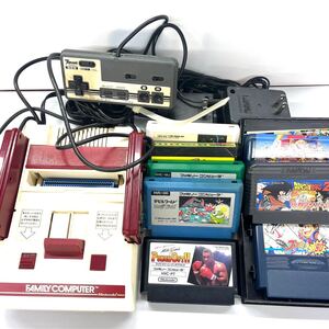 N2072 ファミコン コントローラー ソフトまとめ 任天堂 ファミリーコンピュータ HVC-001 JoycardSANSUI SSS ファミスタ 他 ジャンク品 中古