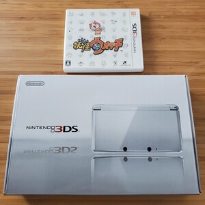 お正月セール!!1円スタート! 3DS ニンテンドー3DS アイスホワイト 本体 箱説 妖怪ウォッチおまけ 動作確認済 製造番号一致 ※同梱不可