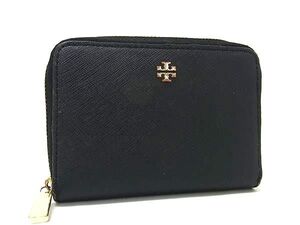 TORY BURCH トリーバーチ レザー 財布 ウォレット コインケース コインパース 小銭入れ メンズ レディース ブラック系 DE9125