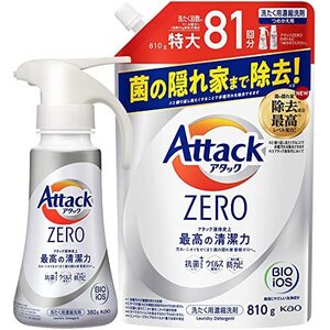 まとめ買いアタックZERO 洗濯洗剤 液体 アタック液体史上 最高の清潔力。菌の隠れ家蓄積０へ ワンハンドプッシュ