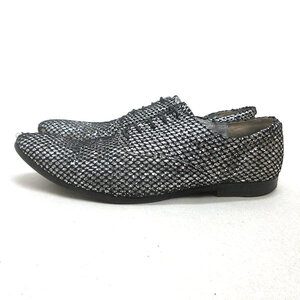 Q■【 43 】アルフレッドバニスター/Alfred BANNISTERスパンコールレザーシューズ■銀MENS/24【中古】