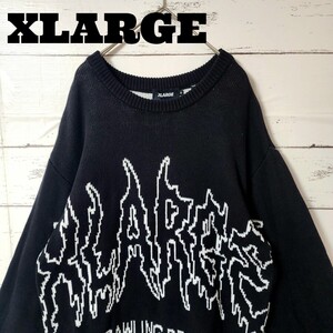 XLARGE Crawling Death ニット セーター ブラック ホワイト