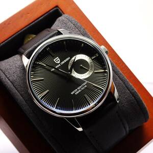 送料無料・新品・パガーニデザイン・セイコー製VH65ムーブメントクオーツ式腕時計・オマージュ・ステンレス製・本革ベルト・PD-1654
