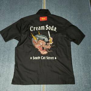 クリームソーダ　ボーリングシャツ　ピンクドラゴン　CREAM SODA ロカビリー　５０S
