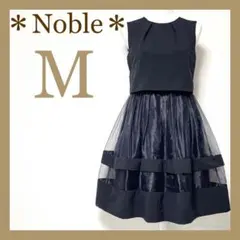 ＊Noble＊ノーブル 膝丈ワンピース レース 裾ライン ドレス ノースリーブ