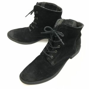 ステファノロッシ/stefanorossi★スエード/本革/レースアップブーツ【メンズ24.5/黒/black】Leather/Boots/shoes◆sWB77-31