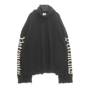 VETEMENTS ヴェトモン 21AW GOTHIC LOGO TURTLENECK SWEATER ゴシックロゴタートルネックセーター ニット ブラック UAH21KN052