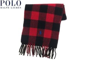 1円～POLO Ralph Lauren ポロラルフローレン 伊製 イタリア製 バッファローチェック リバーシブル マフラー　509