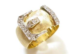 J◇K14【新品仕上済】ダイヤモンド付 ゴールド リング 指輪 13号 イエローゴールド 14金 ARTCARVED ダイヤ Yellow Gold Diamond ring