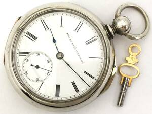 1886年製◆ELGIN 鍵巻き 大型18S 11石 Gr,13 エルジン大型懐中時計◆