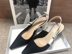 今年購入 2回装用のみ美品 Diorリボンパンプス  38 1/2 24.5