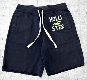 HOLLISTER 裾カットオフ風 刺繍 スウェット ハーフパンツ ホリスター　　カモメ ロゴ ショート ショーツ ルームウェア アバクロ 柳9909