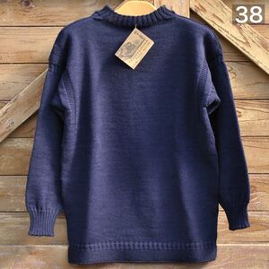 GUERNSEY WOOLLEN MILLS ガンジーセーター★ネイビー【38】UK 