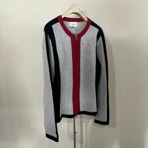 CASHMERE カシミヤ ニットジャケット カーディガン ニット トップス 長袖 グレー 赤 黒 M ジップニット カシミヤ100