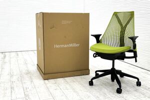 【未開封未使用品】 ハーマンミラー セイルチェア ミドルバック 中古 Herman Miller SAYL Chair 中古オフィス家具 可動肘 グリーン