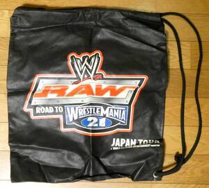 WWE 巾着 バッグ その1 ロウ スマックダウン ロード トゥ レッスルマニア 21 ジャパンツアー 検索) RAW SMACK DOWN ECW WCW TNA ROH AEW