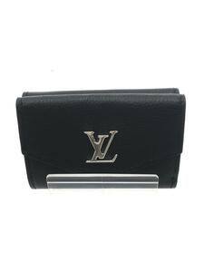 LOUIS VUITTON◆2つ折り財布/レザー/BLK/無地/レディース/M62947//